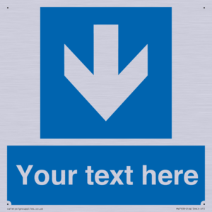 Custom Mandatory directional sign, blue arrow down